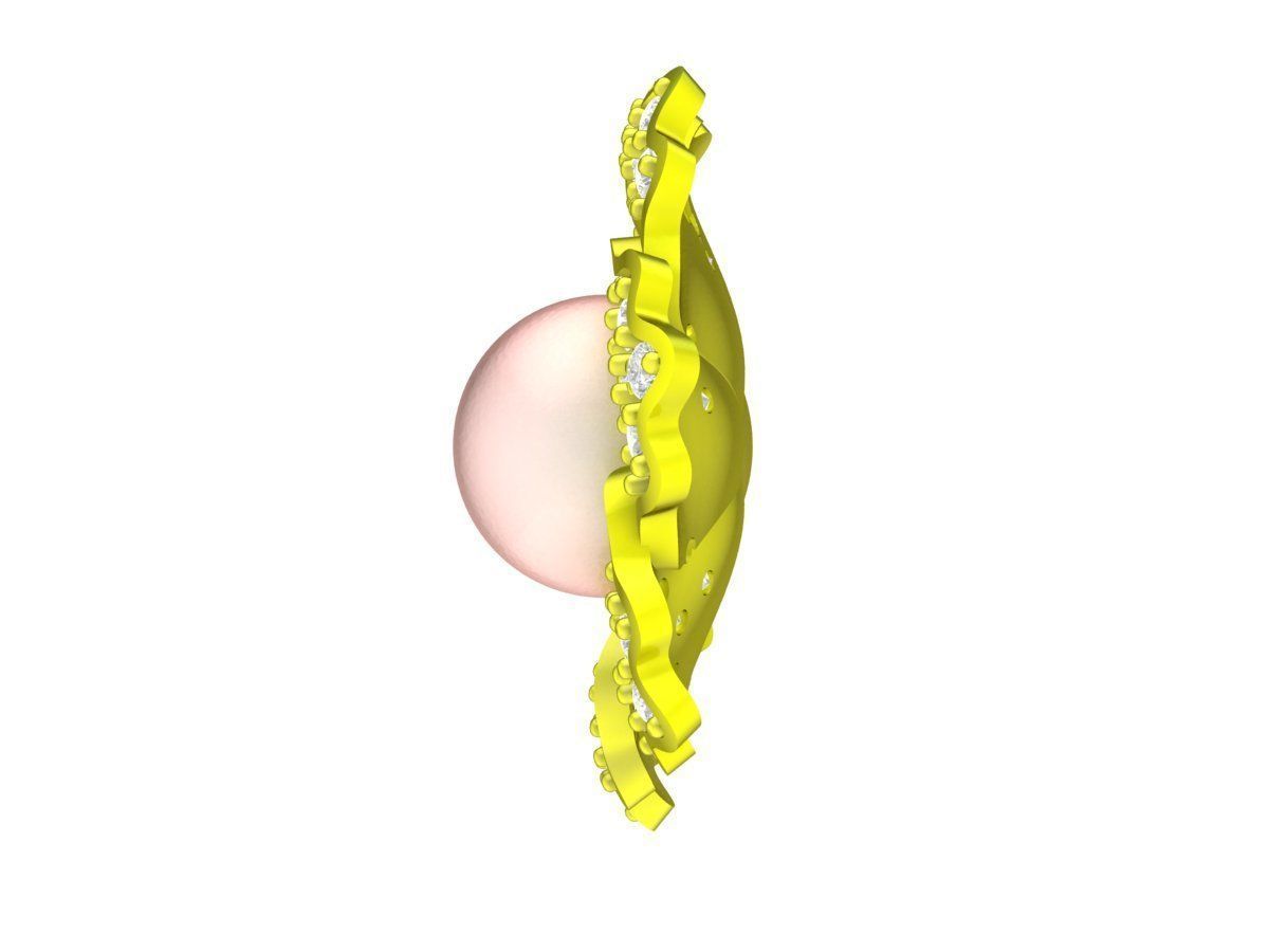 5786 Diamond Flower Pearl Pendant 3D print model_2