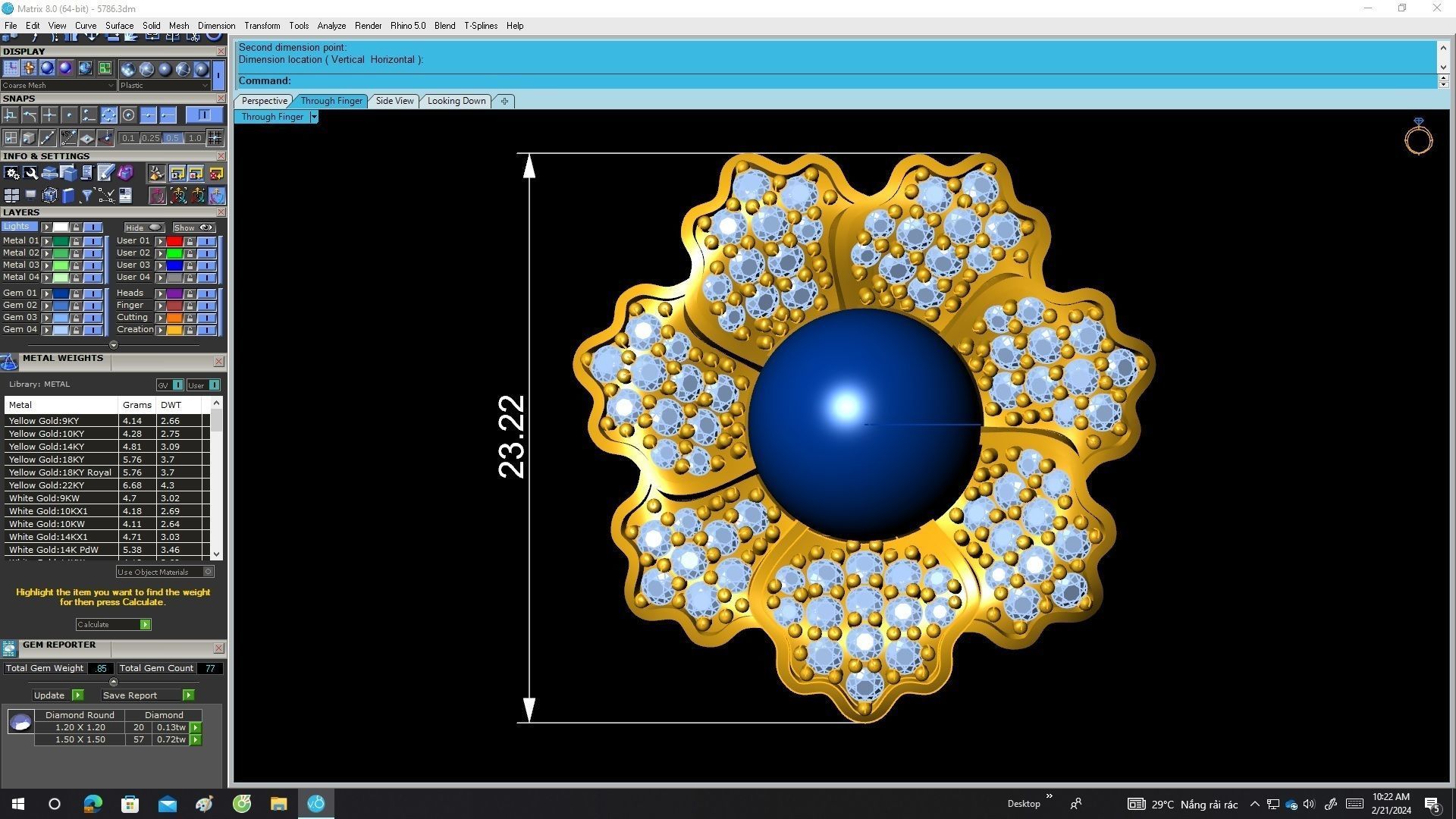 5786 Diamond Flower Pearl Pendant 3D print model_6