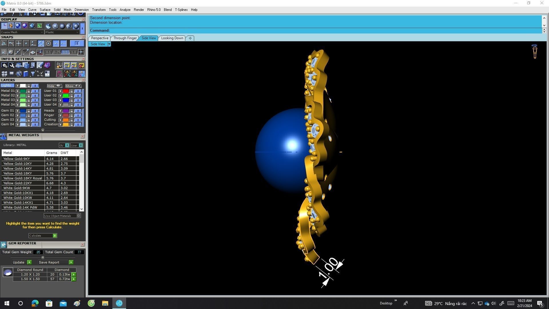 5786 Diamond Flower Pearl Pendant 3D print model_7