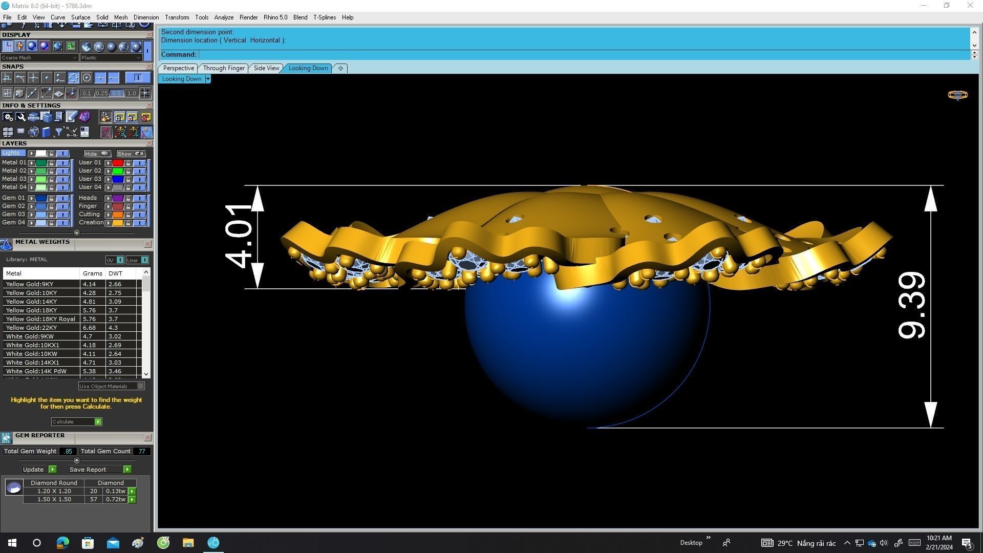 5786 Diamond Flower Pearl Pendant 3D print model_5