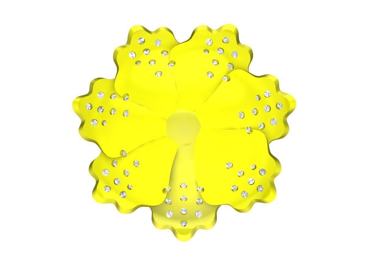 5786 Diamond Flower Pearl Pendant 3D print model_3