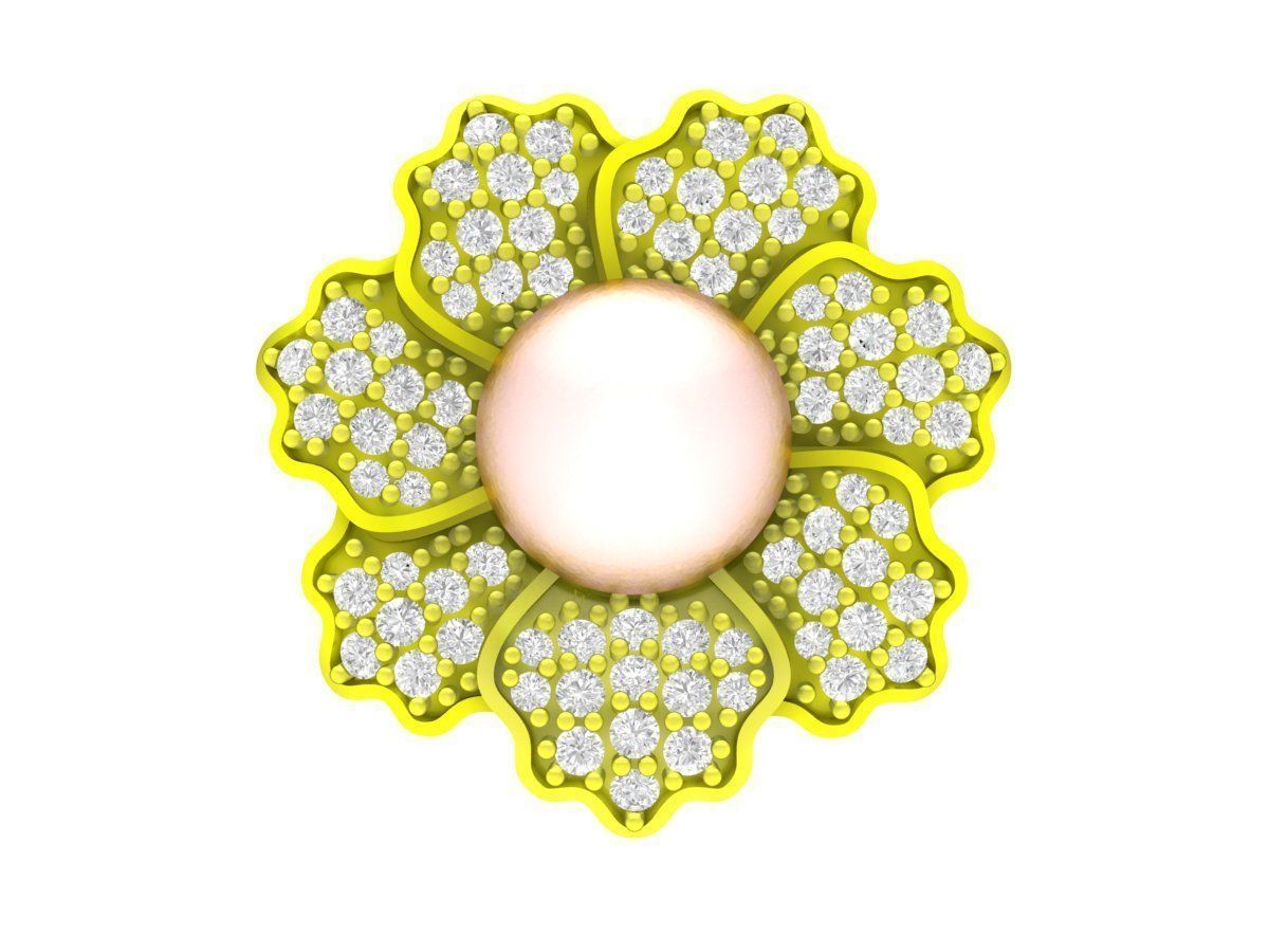 5786 Diamond Flower Pearl Pendant 3D print model_1