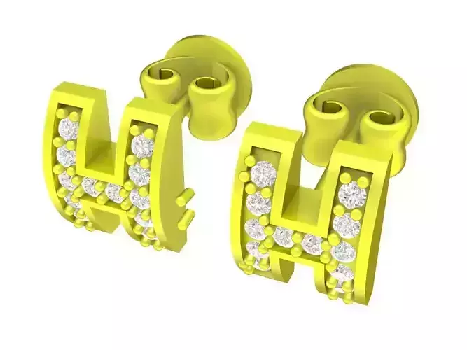 5788 luxury diamond H earring