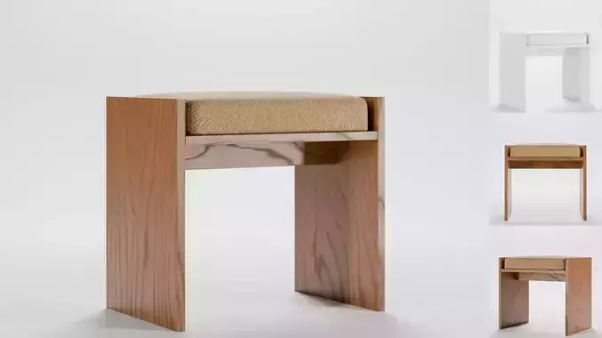 Wooden bench with cushions