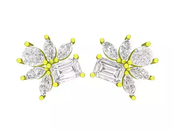 A7873 Fashion Diamond Stud Earrings 3D Model