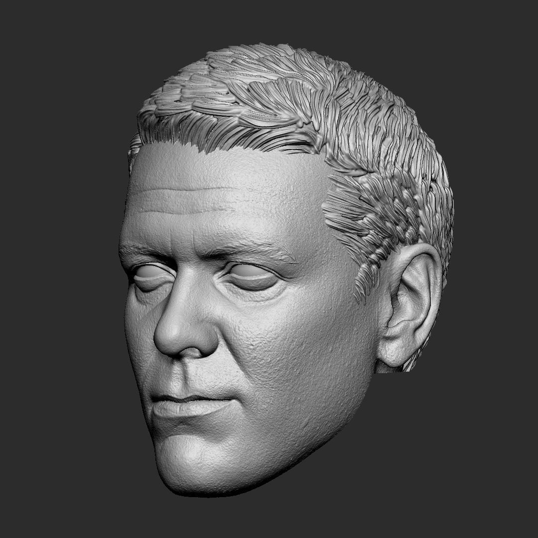 Clooney - Bruce Wayne - Batman head 3D print model_3