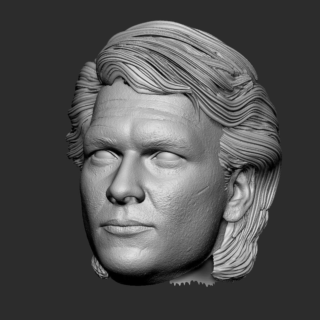 Patrick Swayze head 3D print model_4
