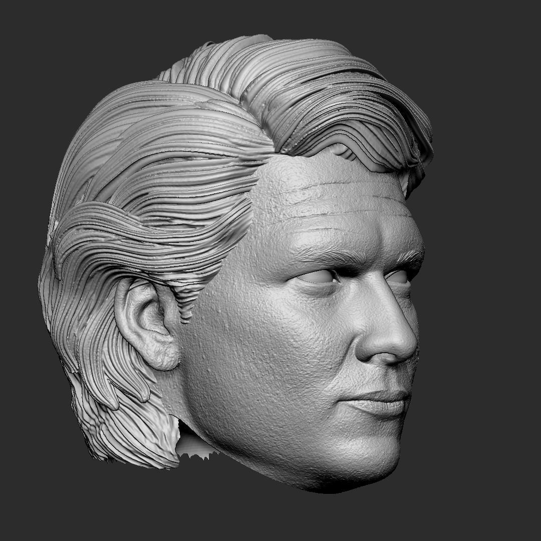 Patrick Swayze head 3D print model_3