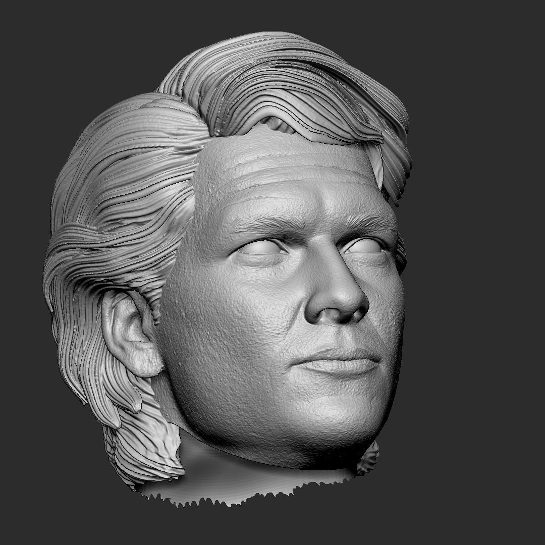 Patrick Swayze head 3D print model_2