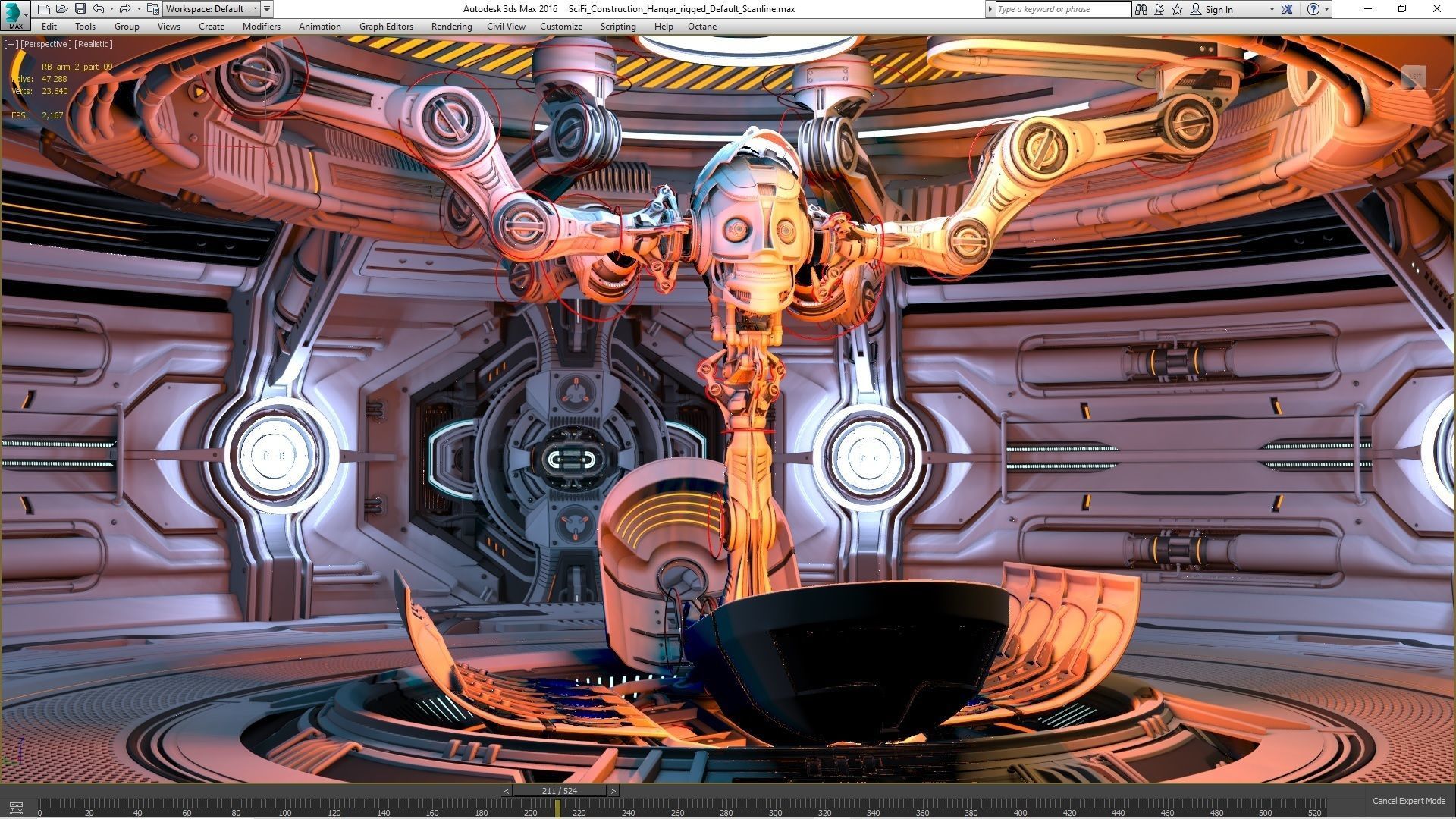 Robot Construction Equipment Lab - Rigged 3D model_20