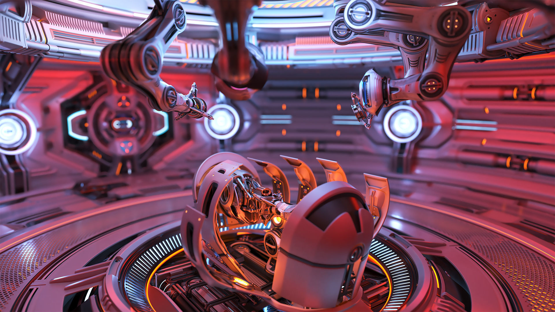 Robot Construction Equipment Lab - Rigged 3D model_16