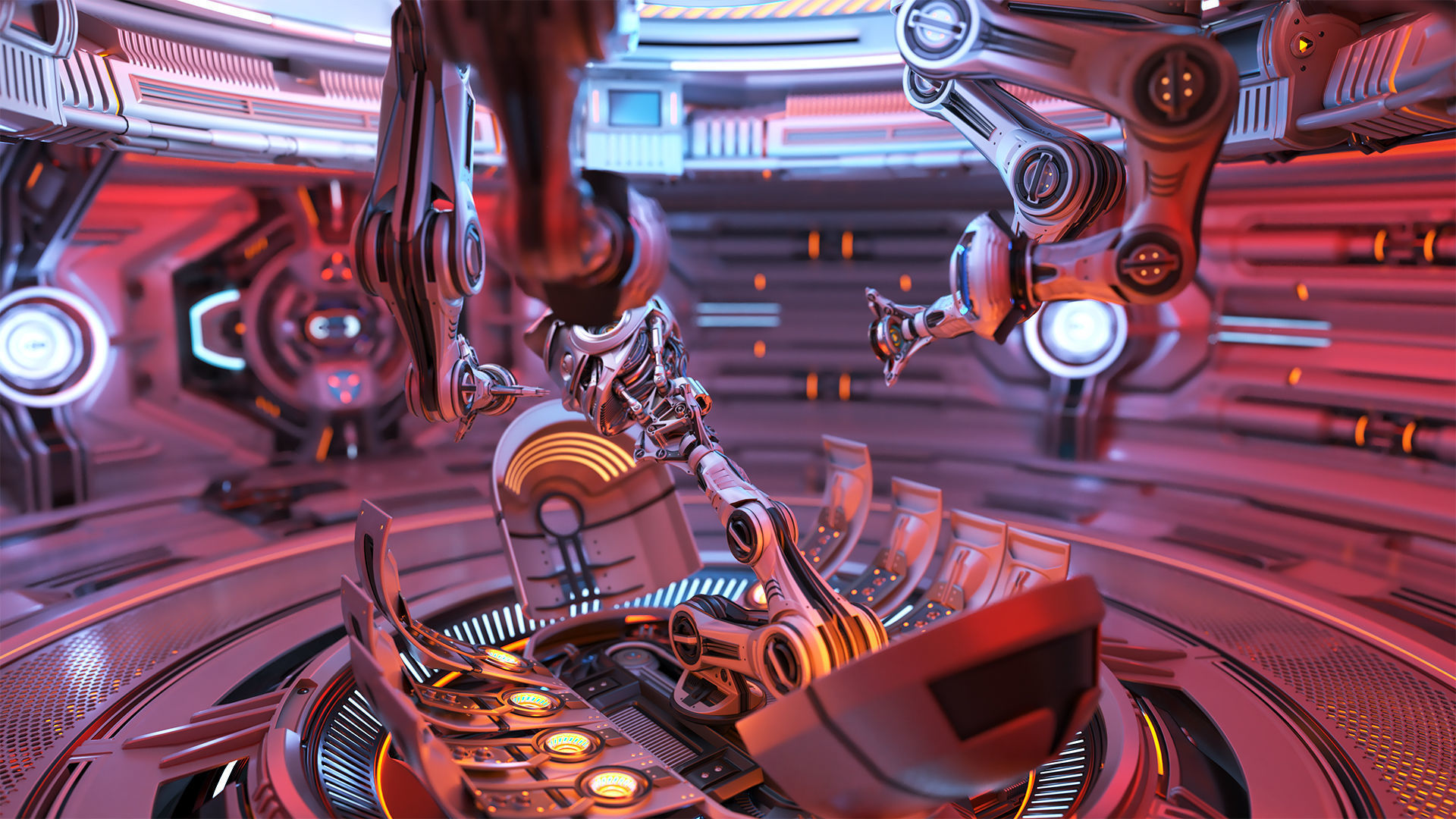 Robot Construction Equipment Lab - Rigged 3D model_17