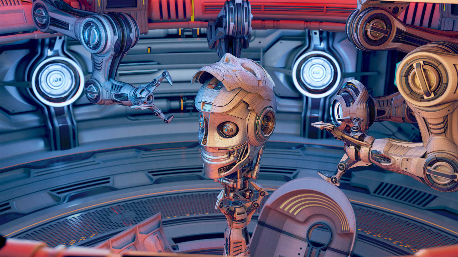 Robot Construction Equipment Lab - Rigged 3D model_4