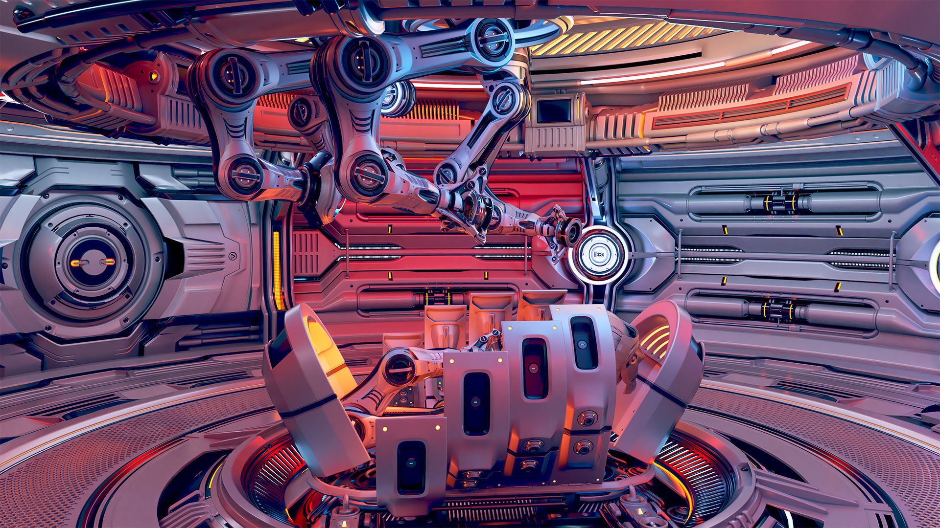 Robot Construction Equipment Lab - Rigged 3D model_14