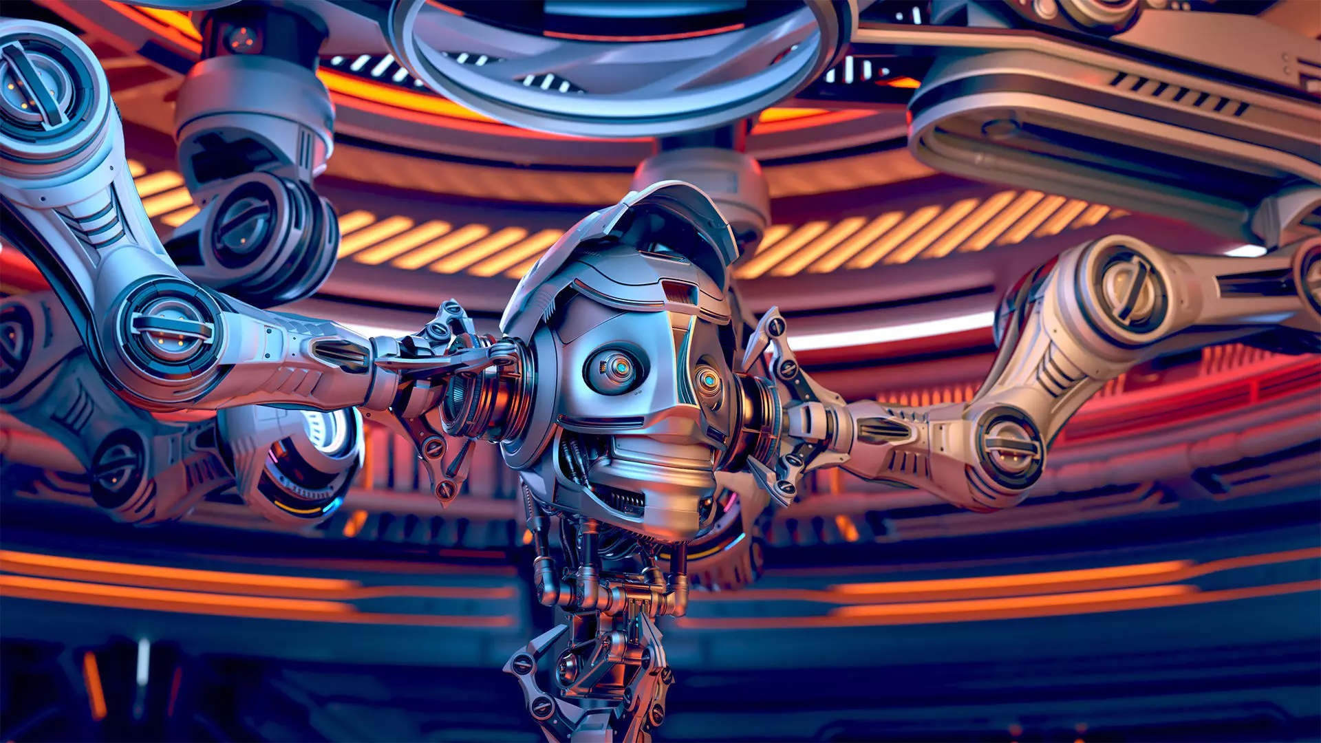 Robot Construction Equipment Lab - Rigged 3D model_0