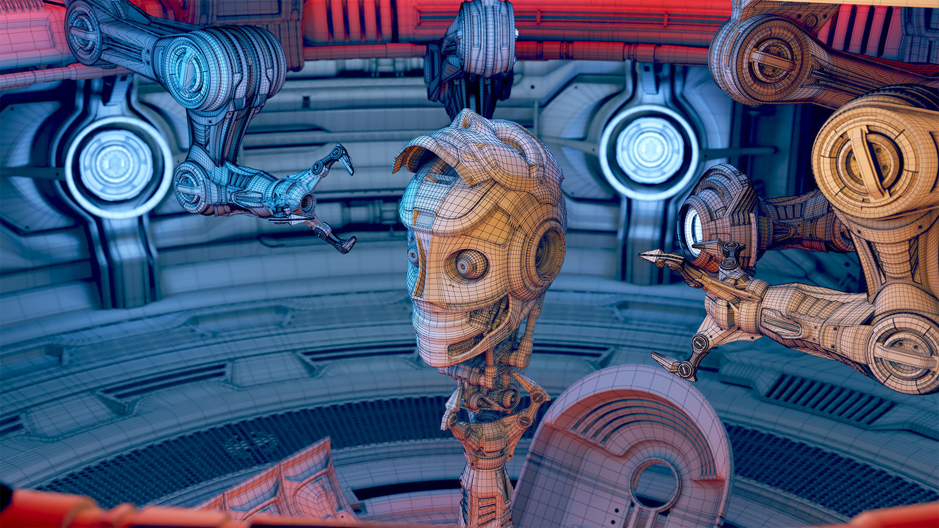 Robot Construction Equipment Lab - Rigged 3D model_8