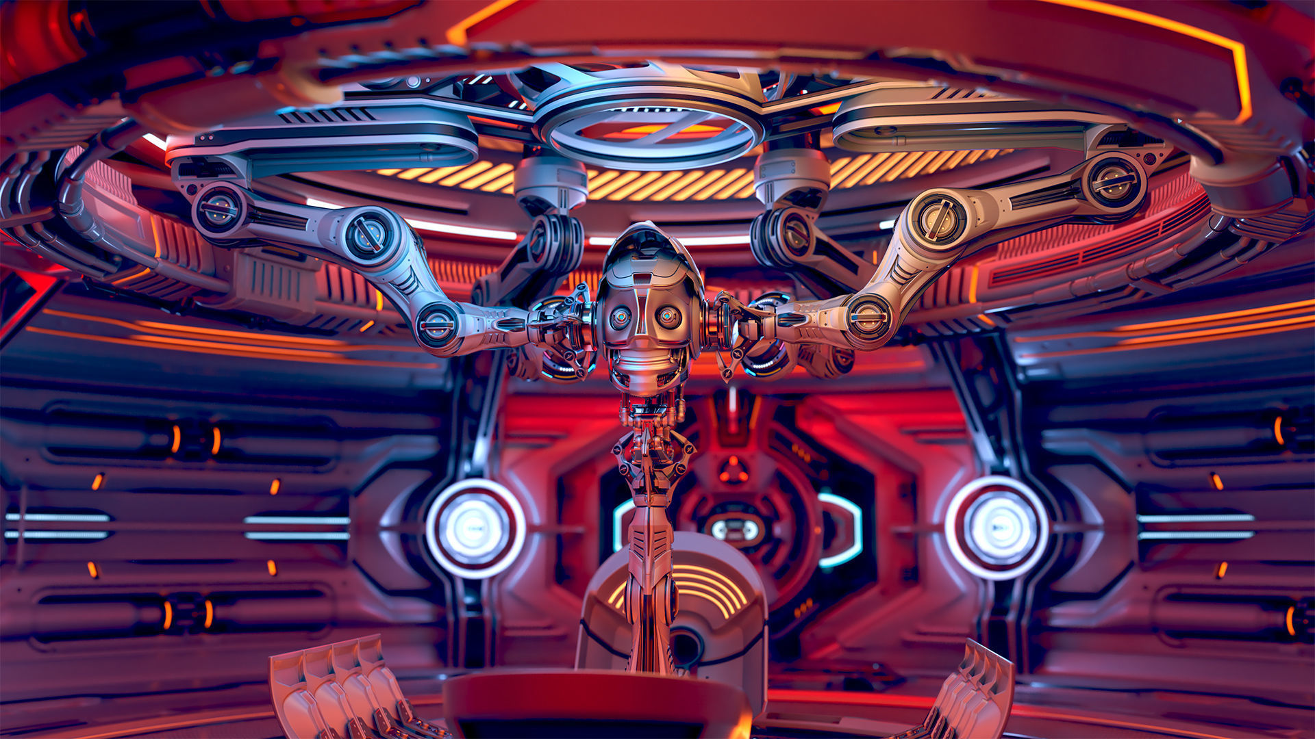 Robot Construction Equipment Lab - Rigged 3D model_13