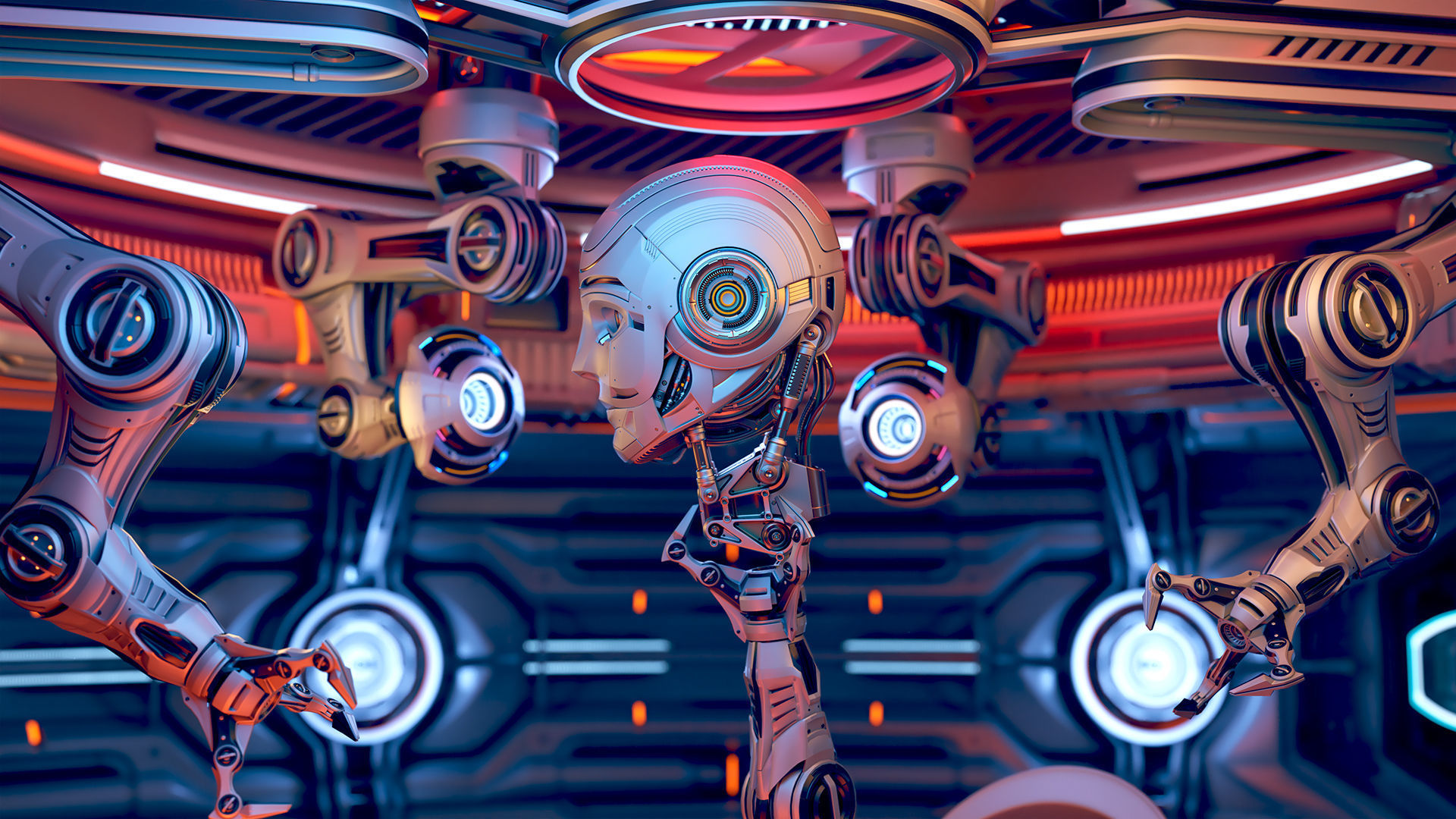 Robot Construction Equipment Lab - Rigged 3D model_5