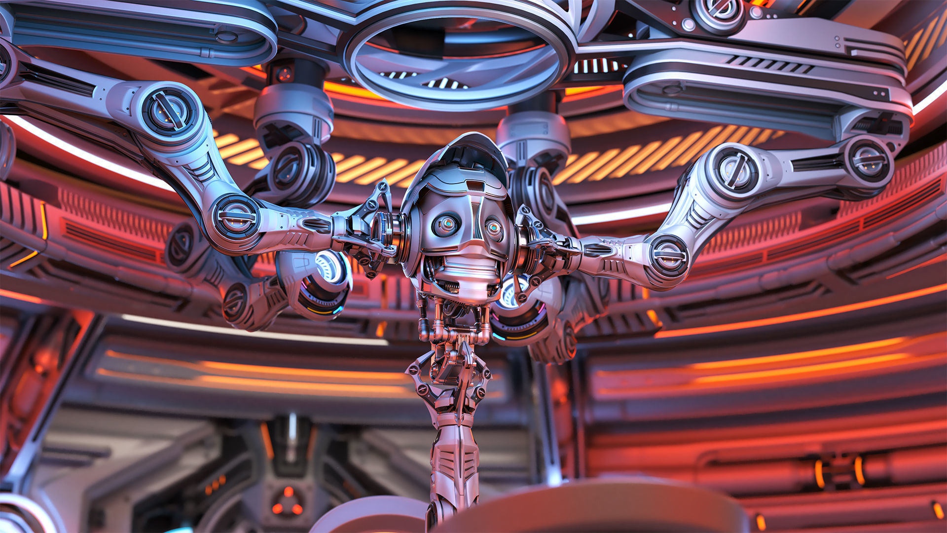 Robot Construction Equipment Lab - Rigged 3D model_18