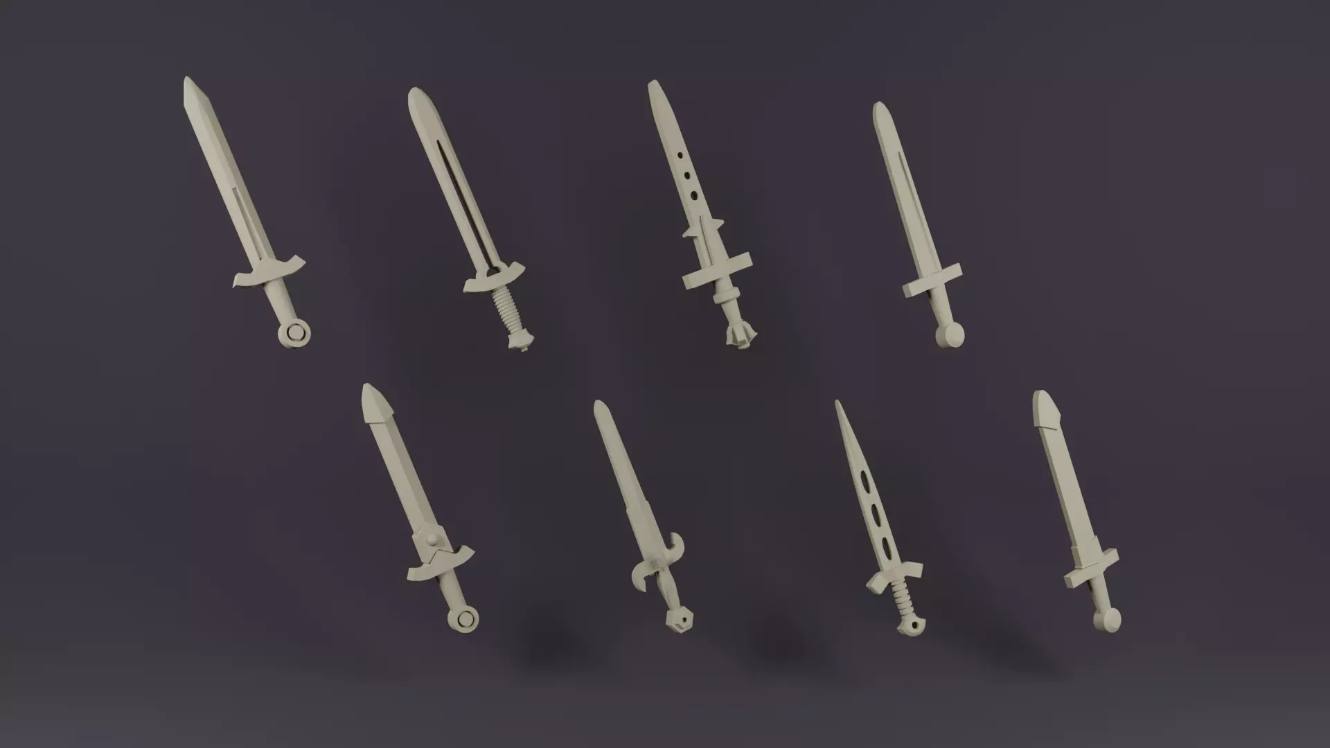 Short Sword Pack For Miniatures 3D print model_0