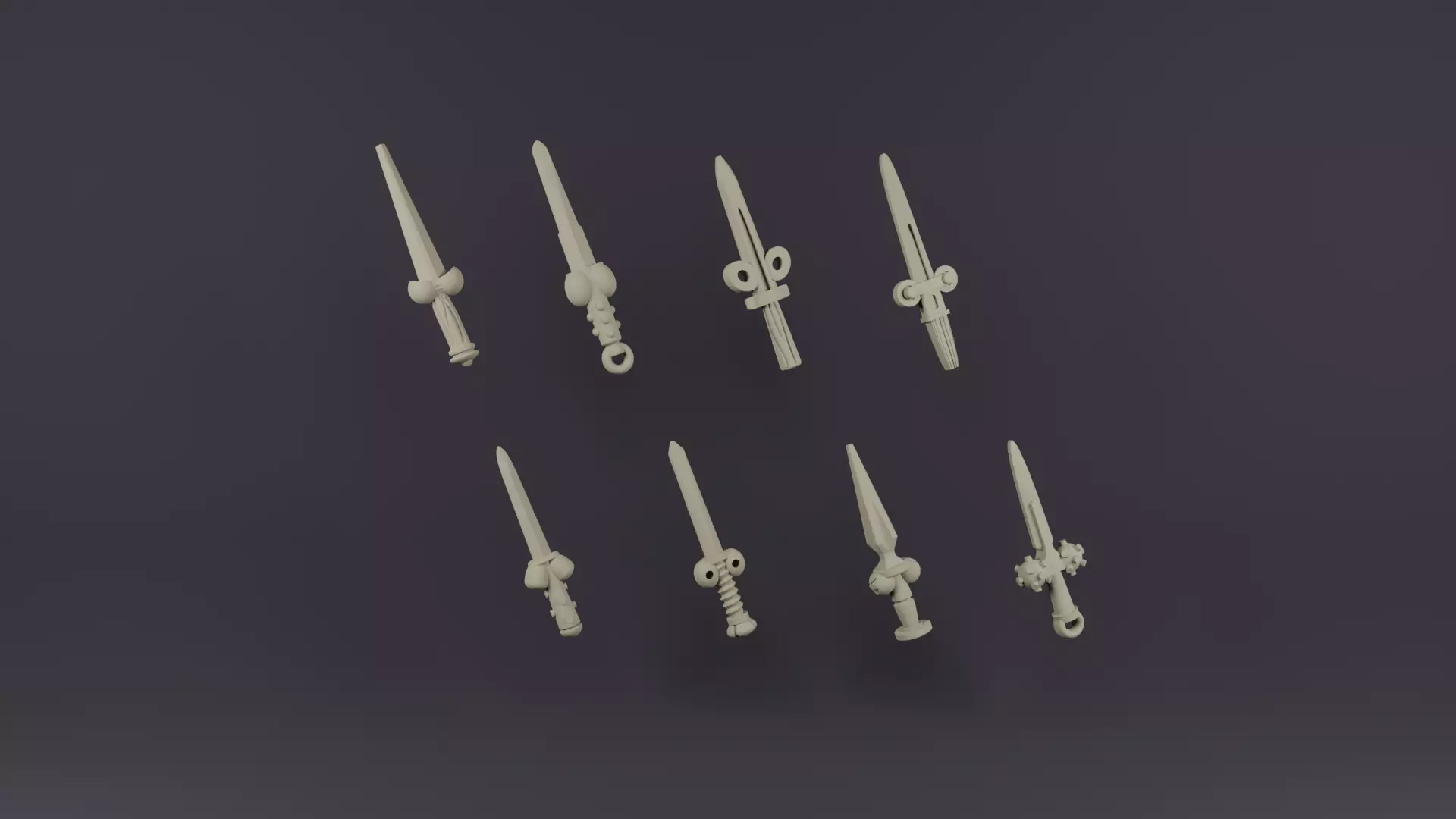 B0llocks Dagger Pack For Miniatures 3D print model_0