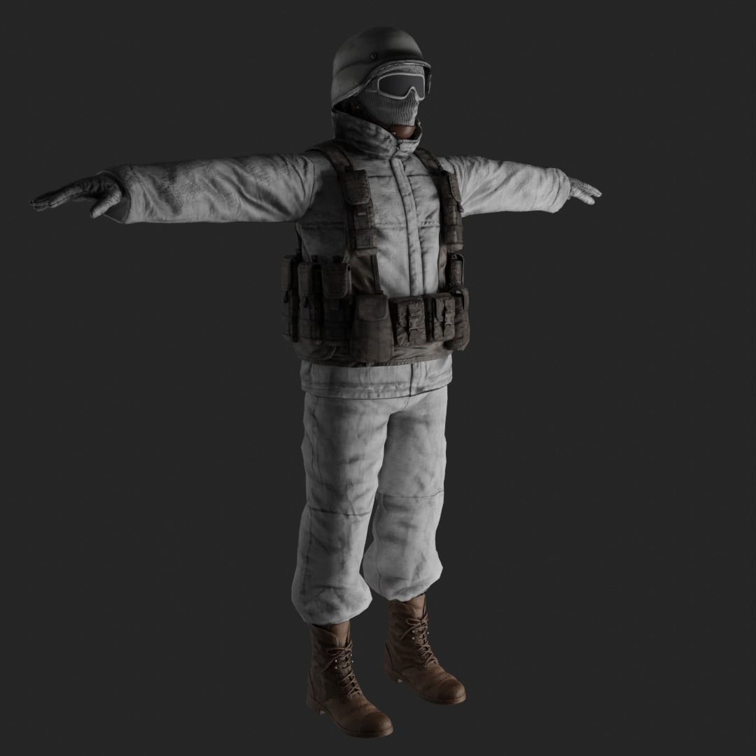 Artic character Low-poly 3D model_3