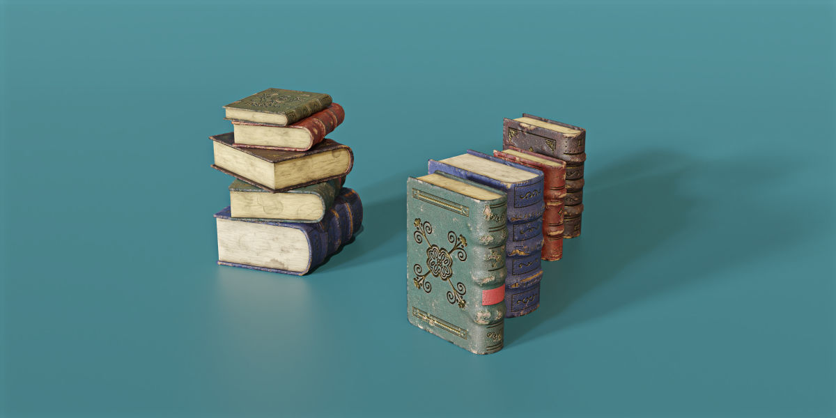 Spell Books game assets Low-poly 3D model_3