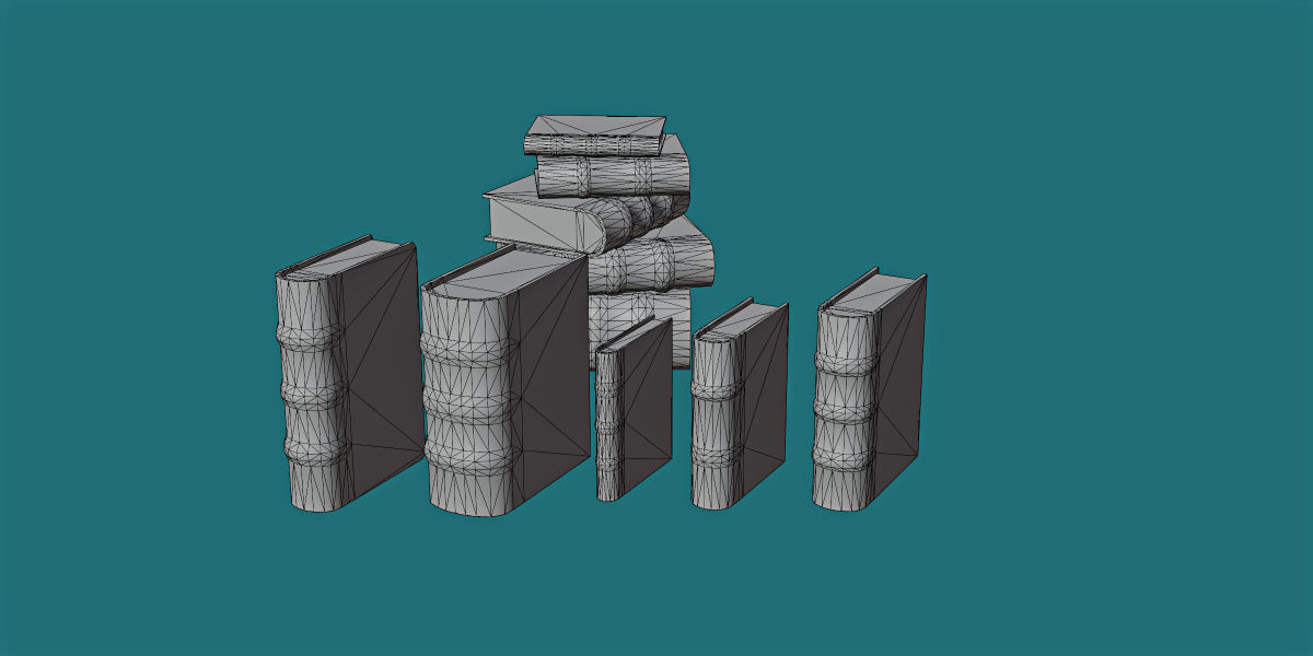 Spell Books game assets Low-poly 3D model_2