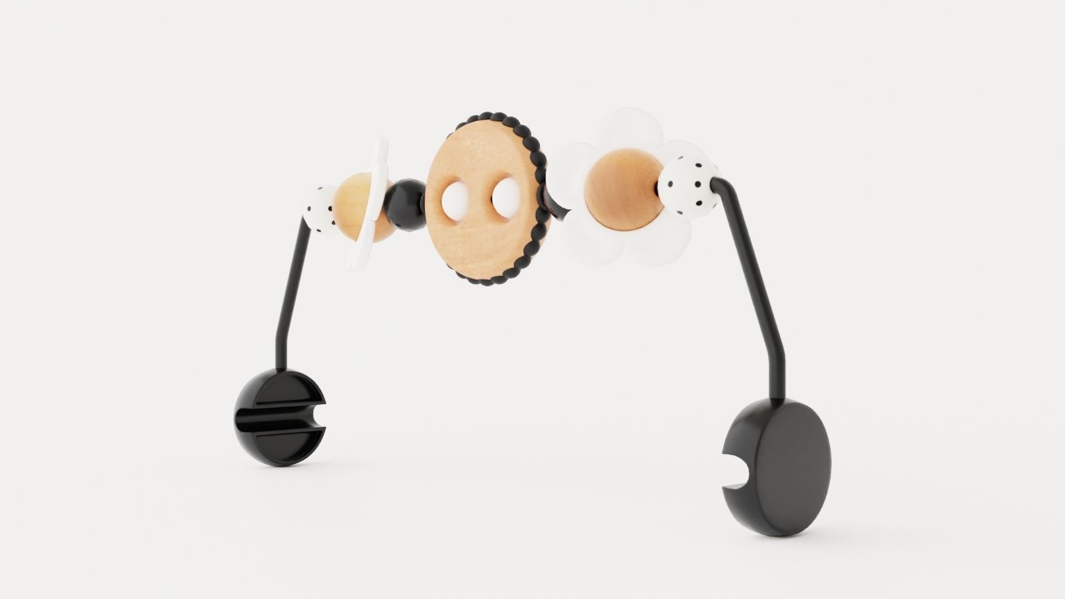 Toy for Babysitter - Mischievous eyes Black or white Low-poly 3D model_3