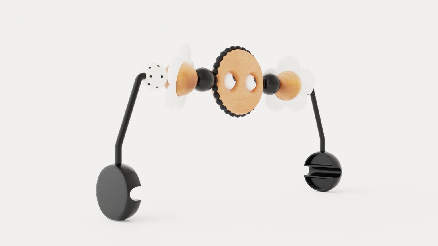 Toy for Babysitter - Mischievous eyes Black or white Low-poly 3D model_1