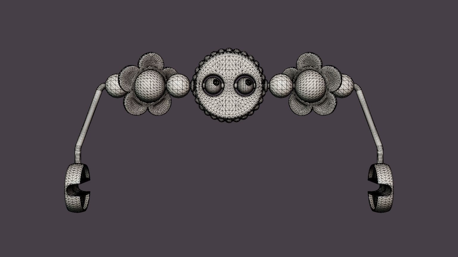 Toy for Babysitter - Mischievous eyes Black or white Low-poly 3D model_6