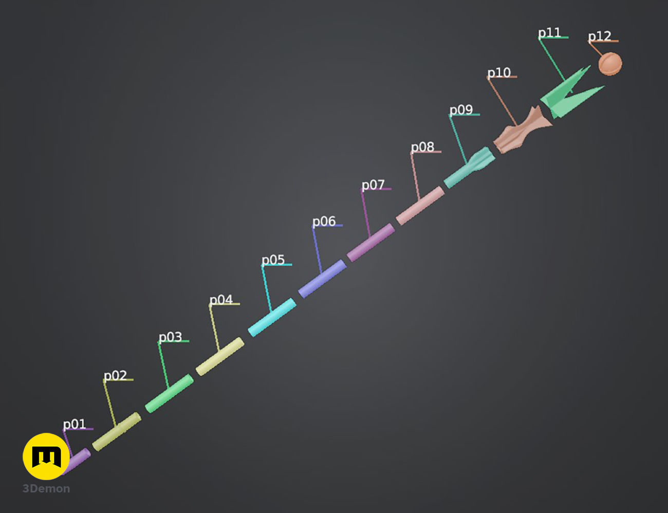 Saruman staff 3D print model_4