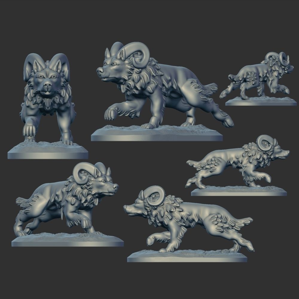 wolf ram  3D print model_4