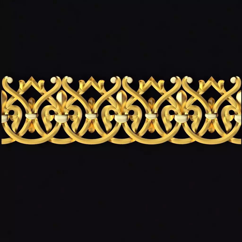 Central decor ornament for furniture 3D model