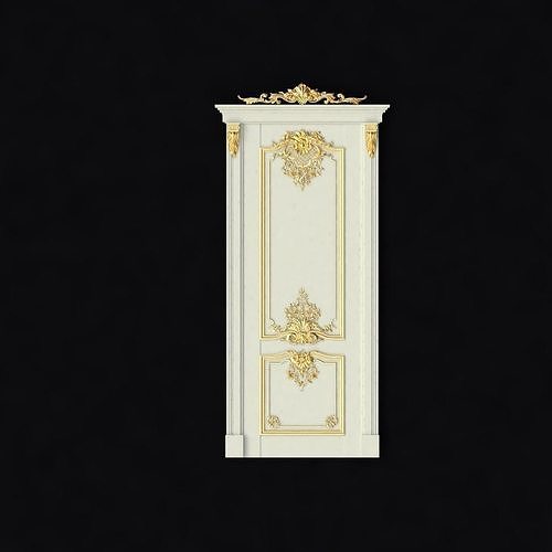 Carved decors door 3D model