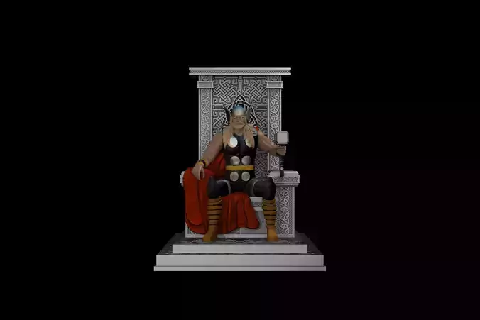 thor in throne 3D print model