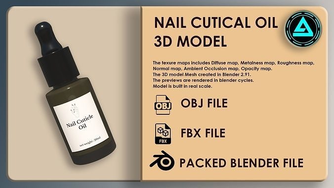  Nail Cutical Oil Low-poly 3D model