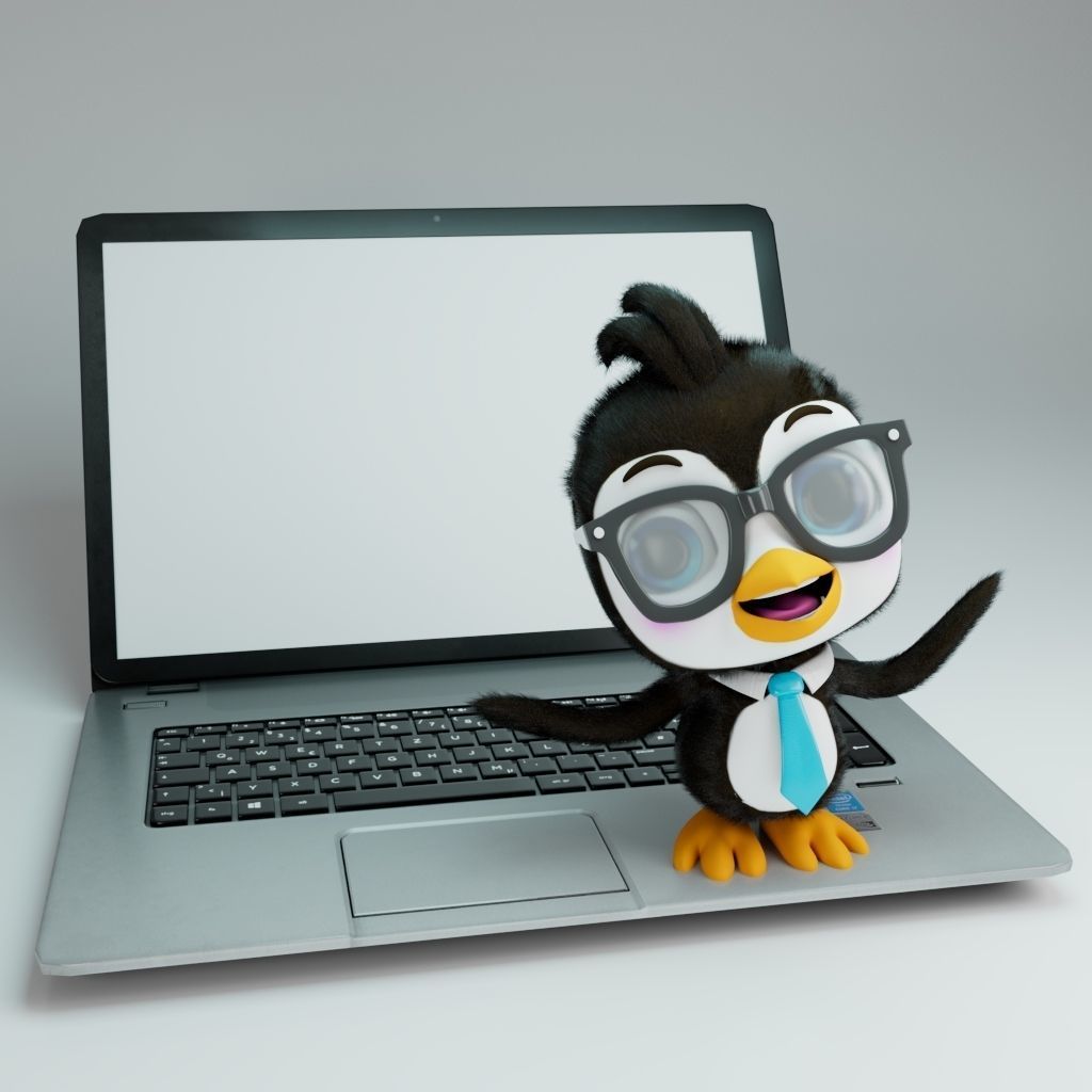 Cute Penguin Low-poly 3D model_8