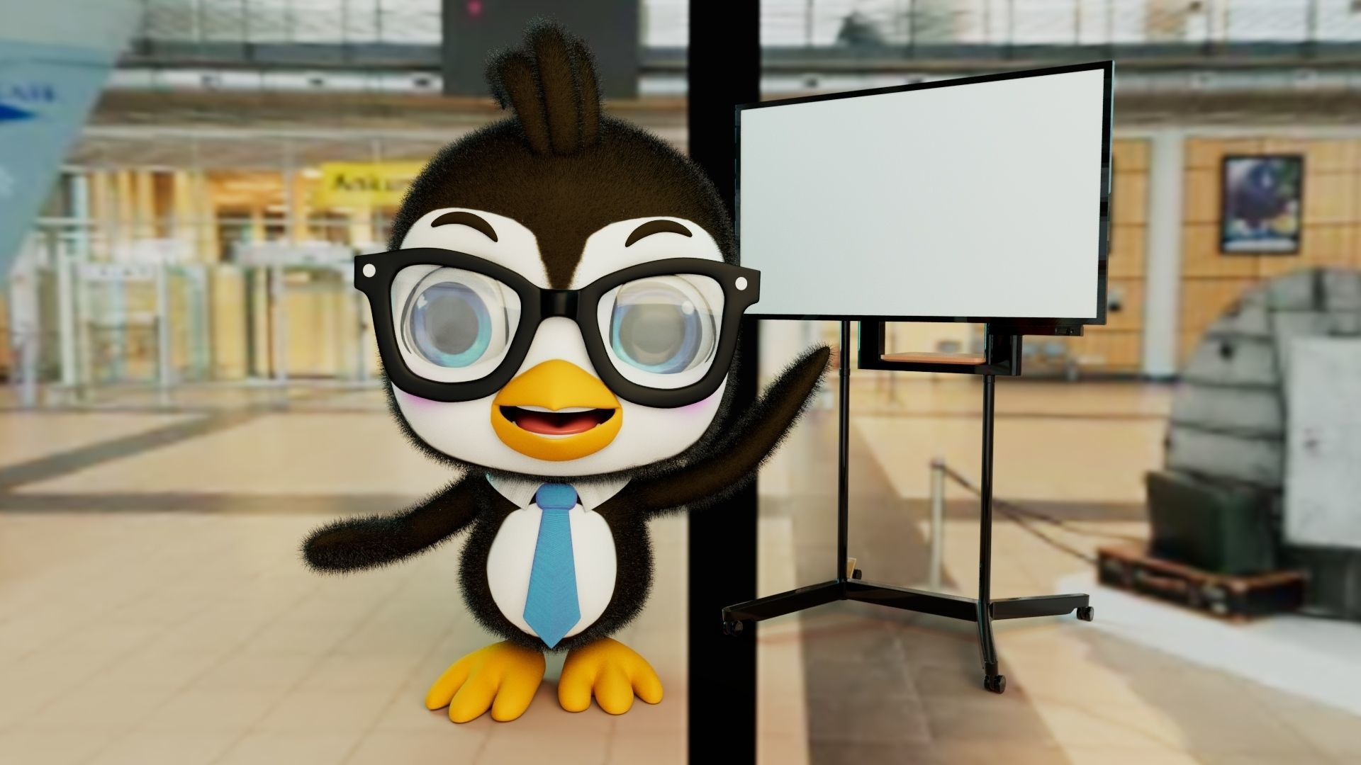 Cute Penguin Low-poly 3D model_1