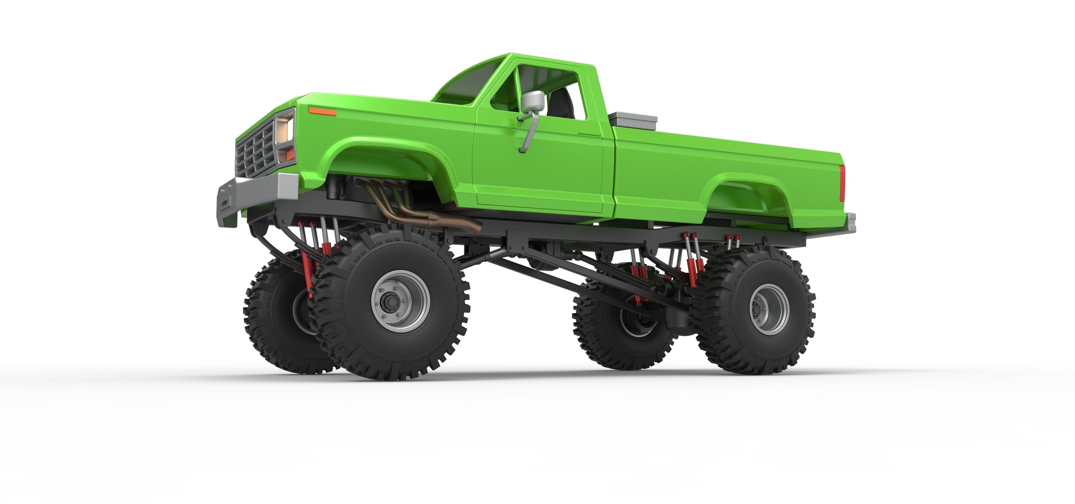 Wheel Standing Mega Truck Scale 1 to 25 3D print model_2