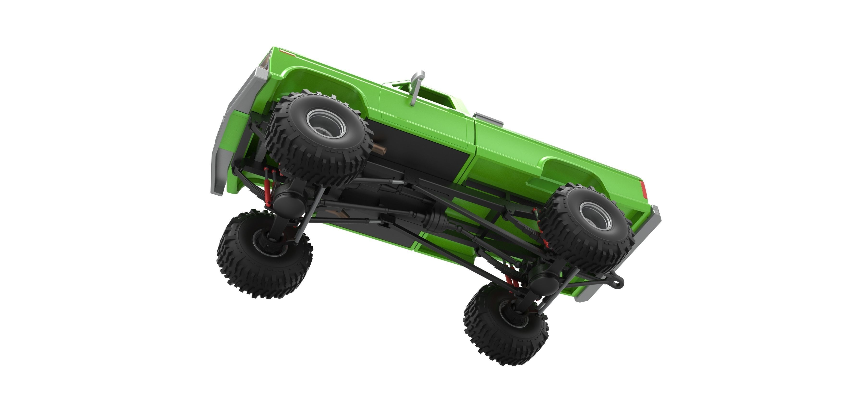 Wheel Standing Mega Truck Scale 1 to 25 3D print model_3