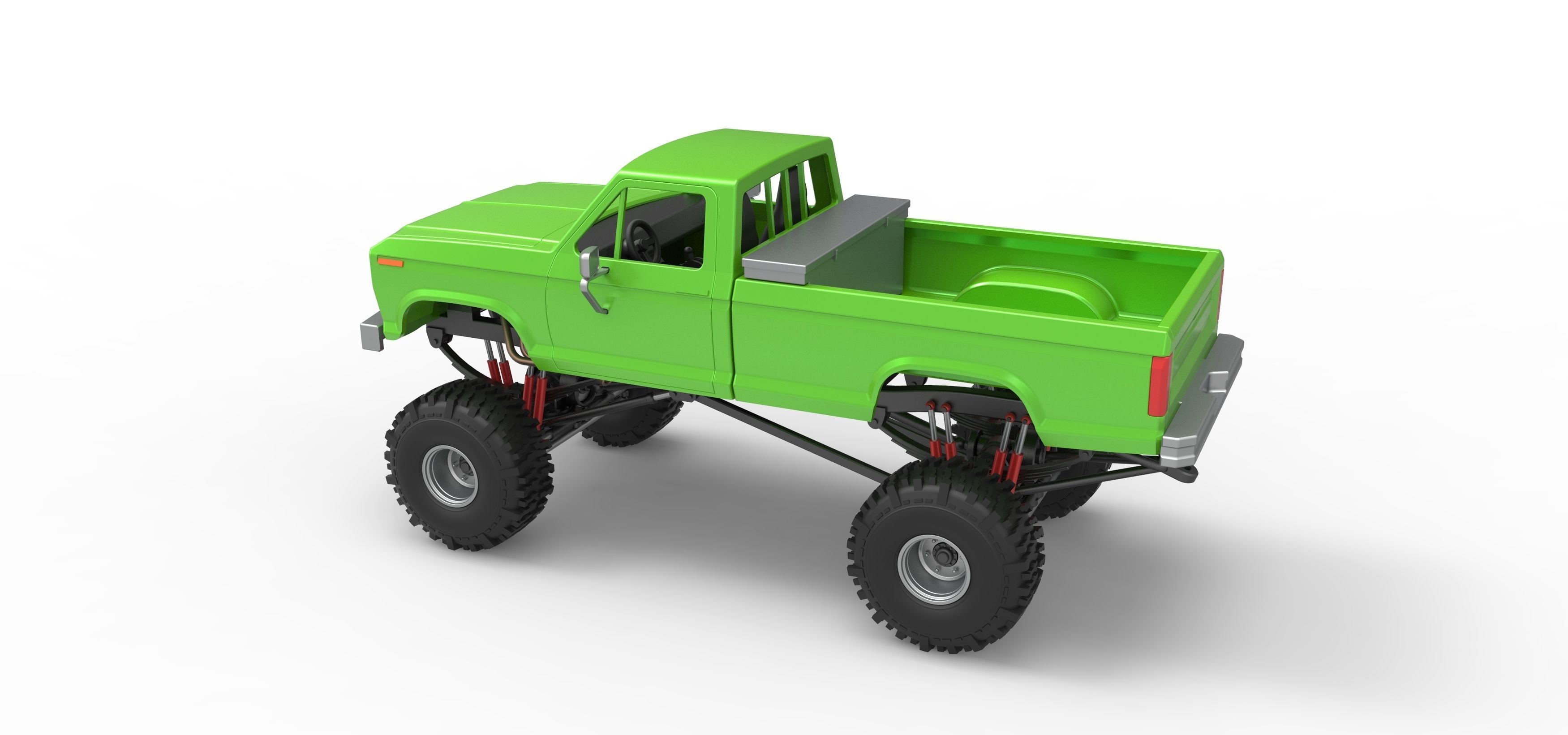 Wheel Standing Mega Truck Scale 1 to 25 3D print model_12
