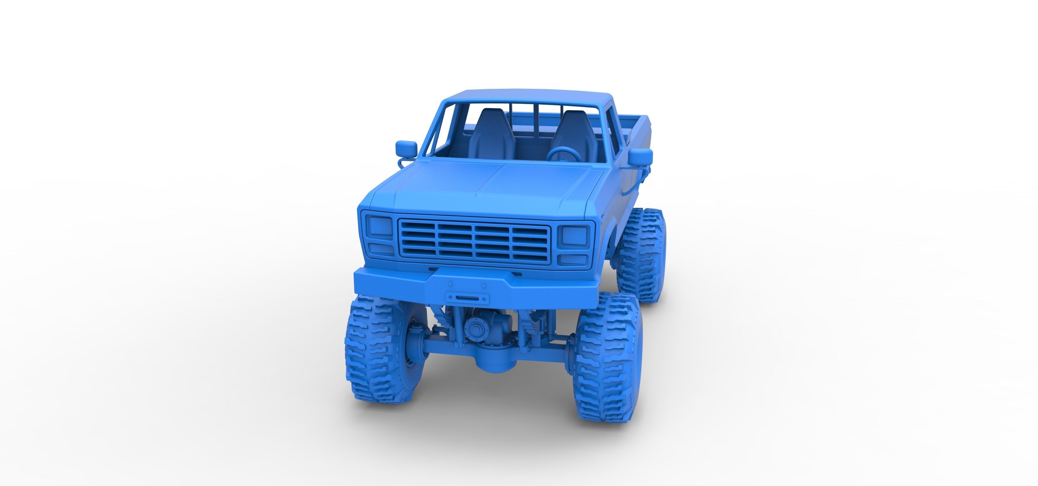 Wheel Standing Mega Truck Scale 1 to 25 3D print model_22
