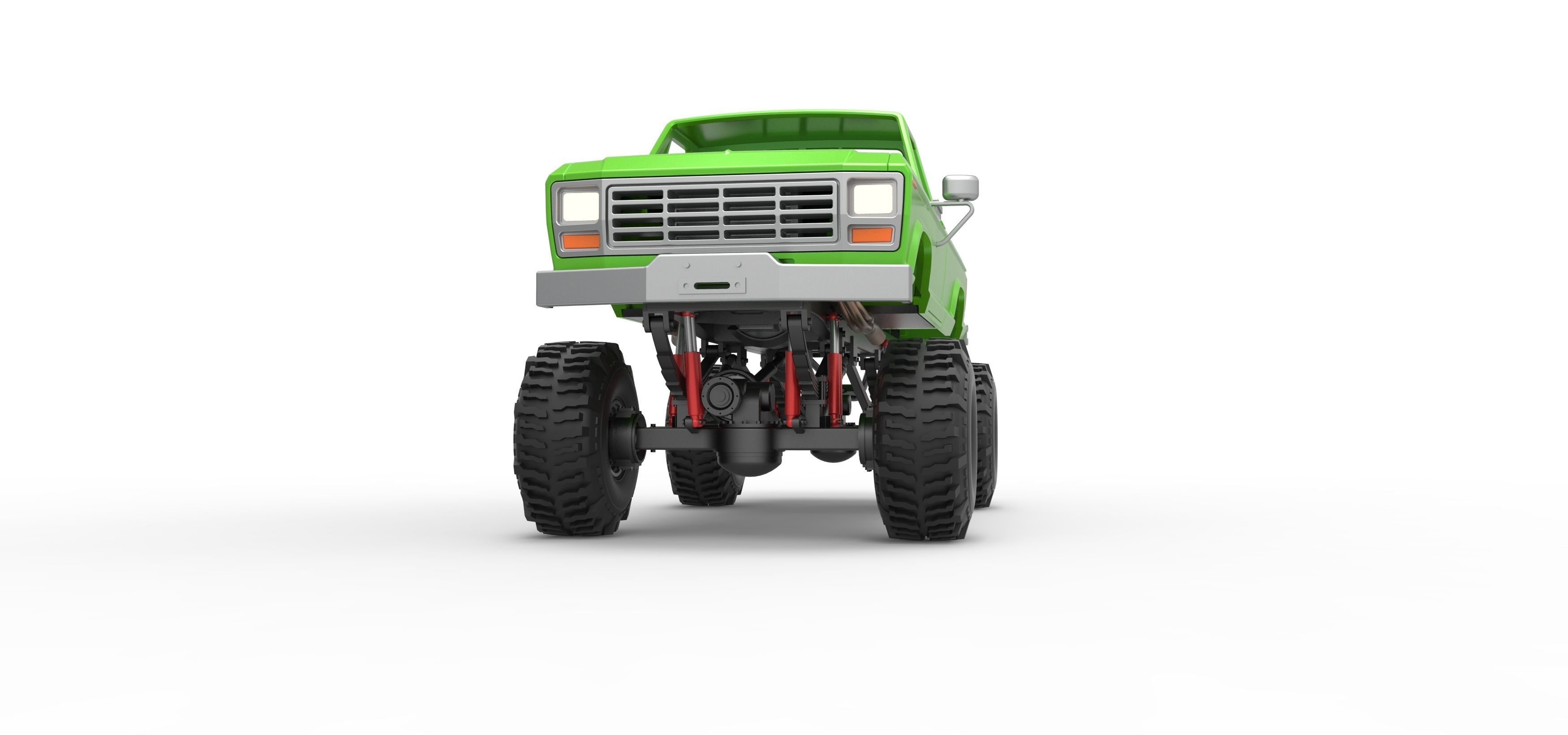 Wheel Standing Mega Truck Scale 1 to 25 3D print model_6