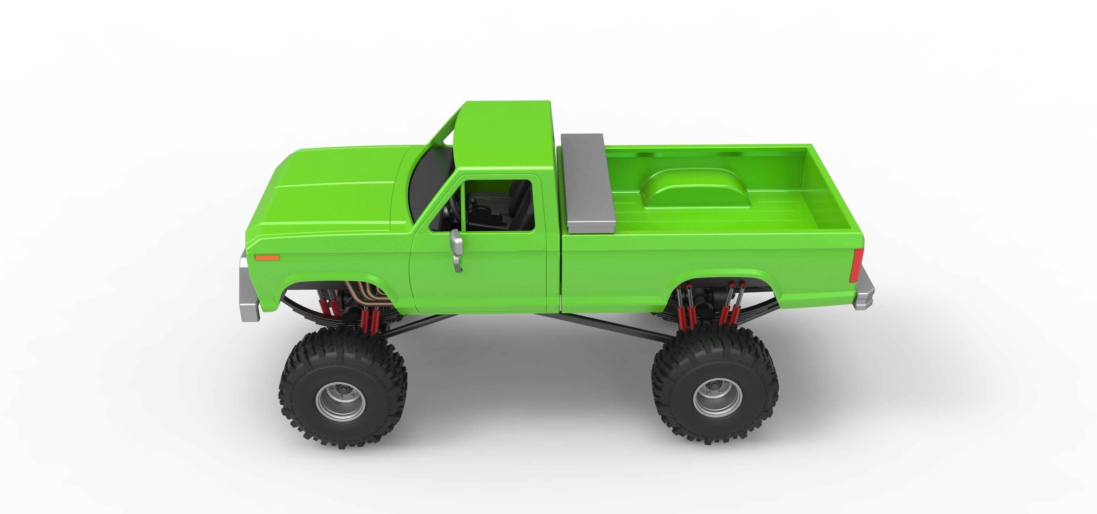 Wheel Standing Mega Truck Scale 1 to 25 3D print model_10