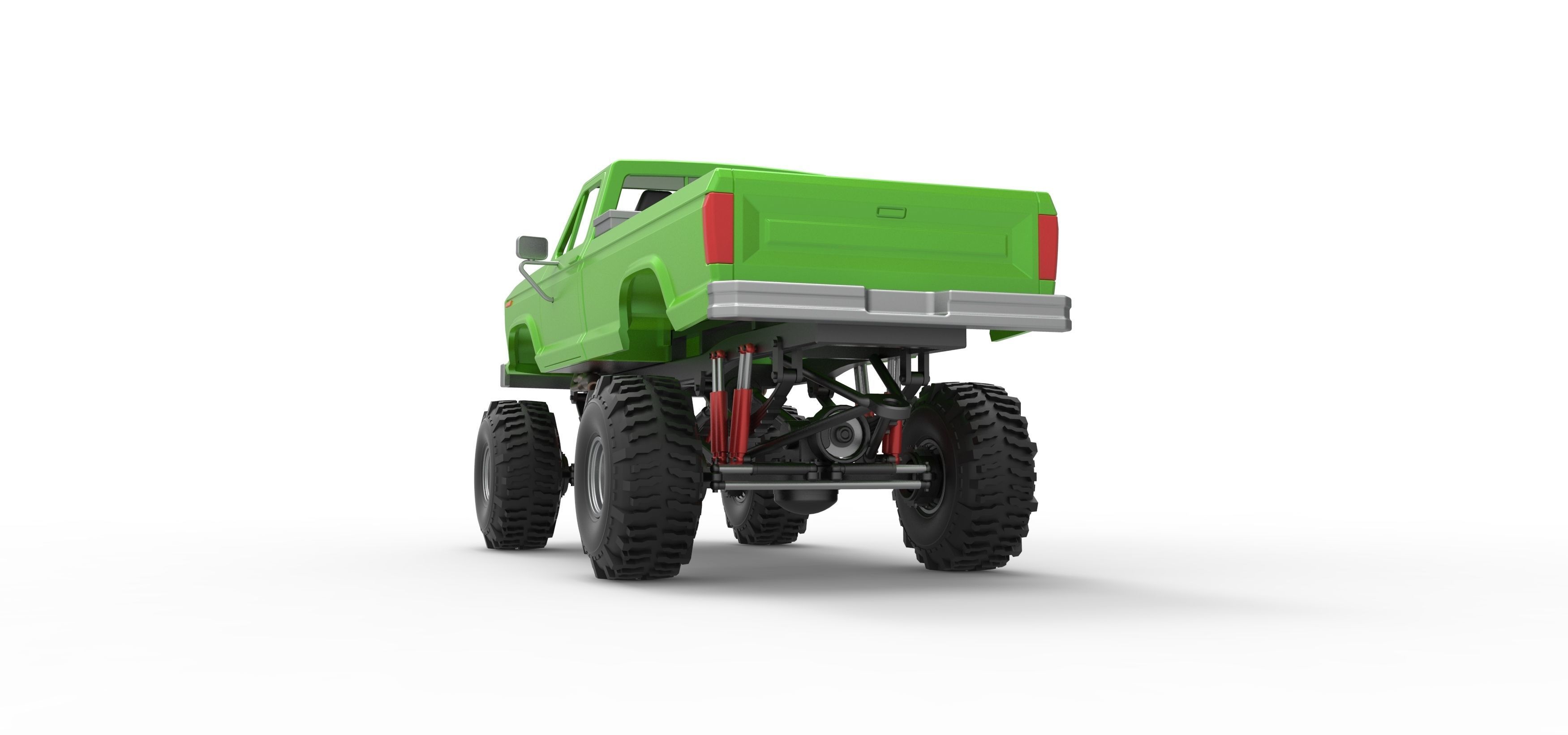 Wheel Standing Mega Truck Scale 1 to 25 3D print model_15