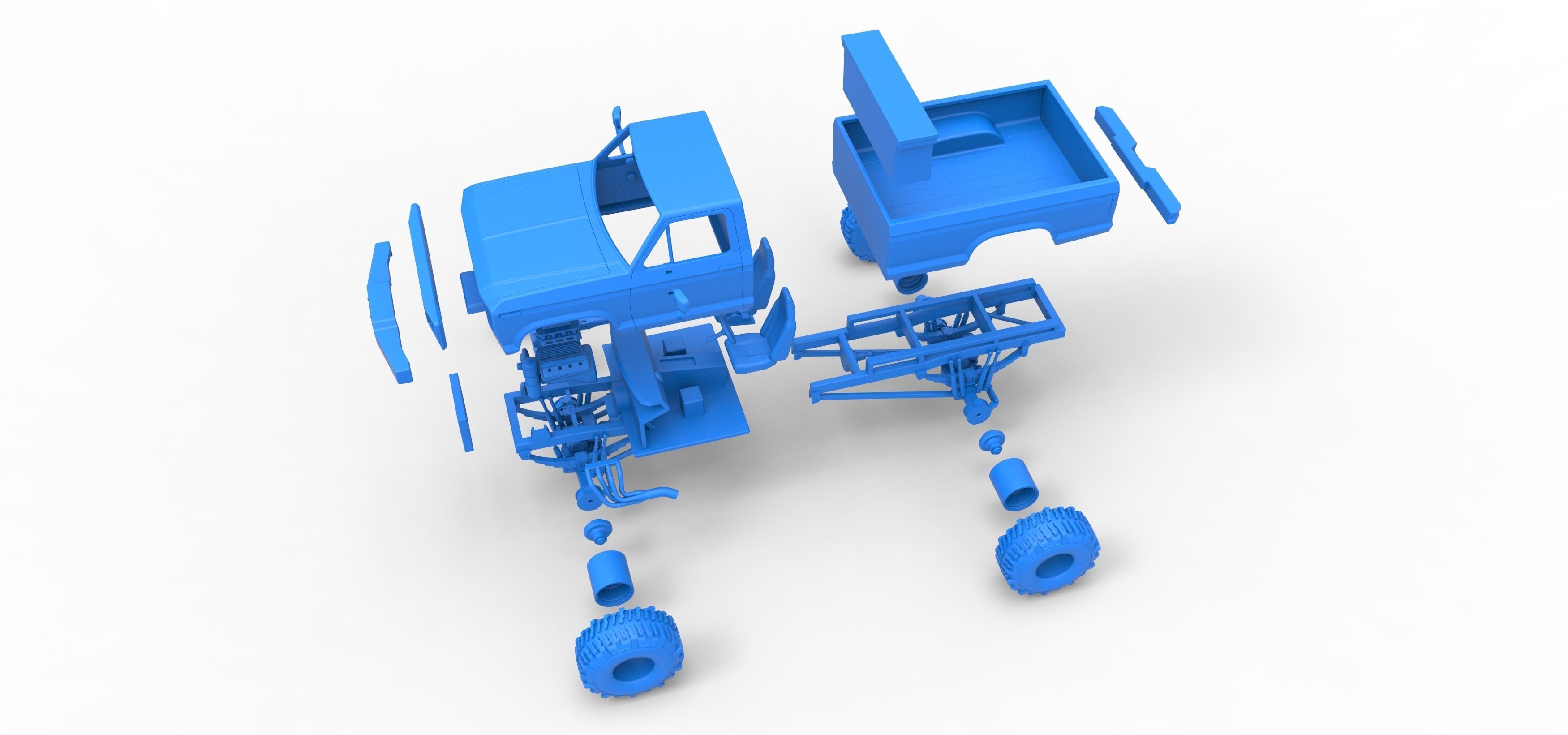 Wheel Standing Mega Truck Scale 1 to 25 3D print model_37