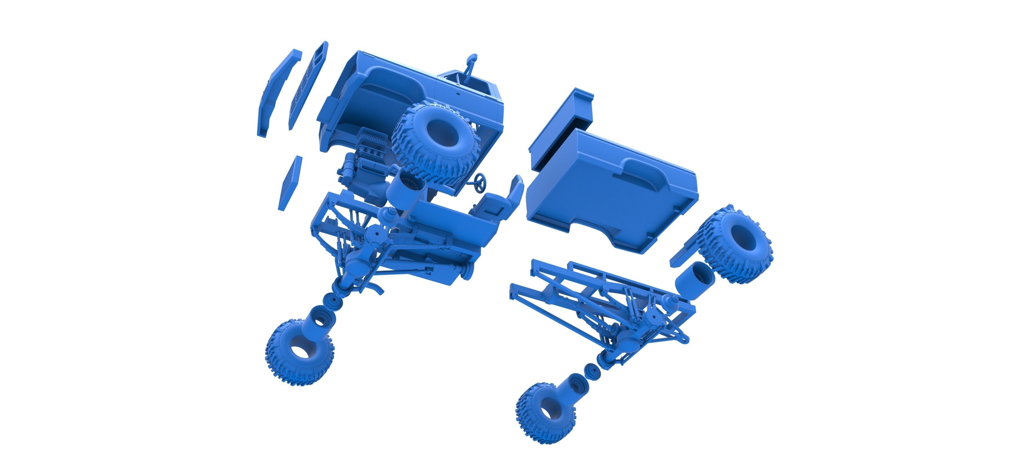 Wheel Standing Mega Truck Scale 1 to 25 3D print model_36