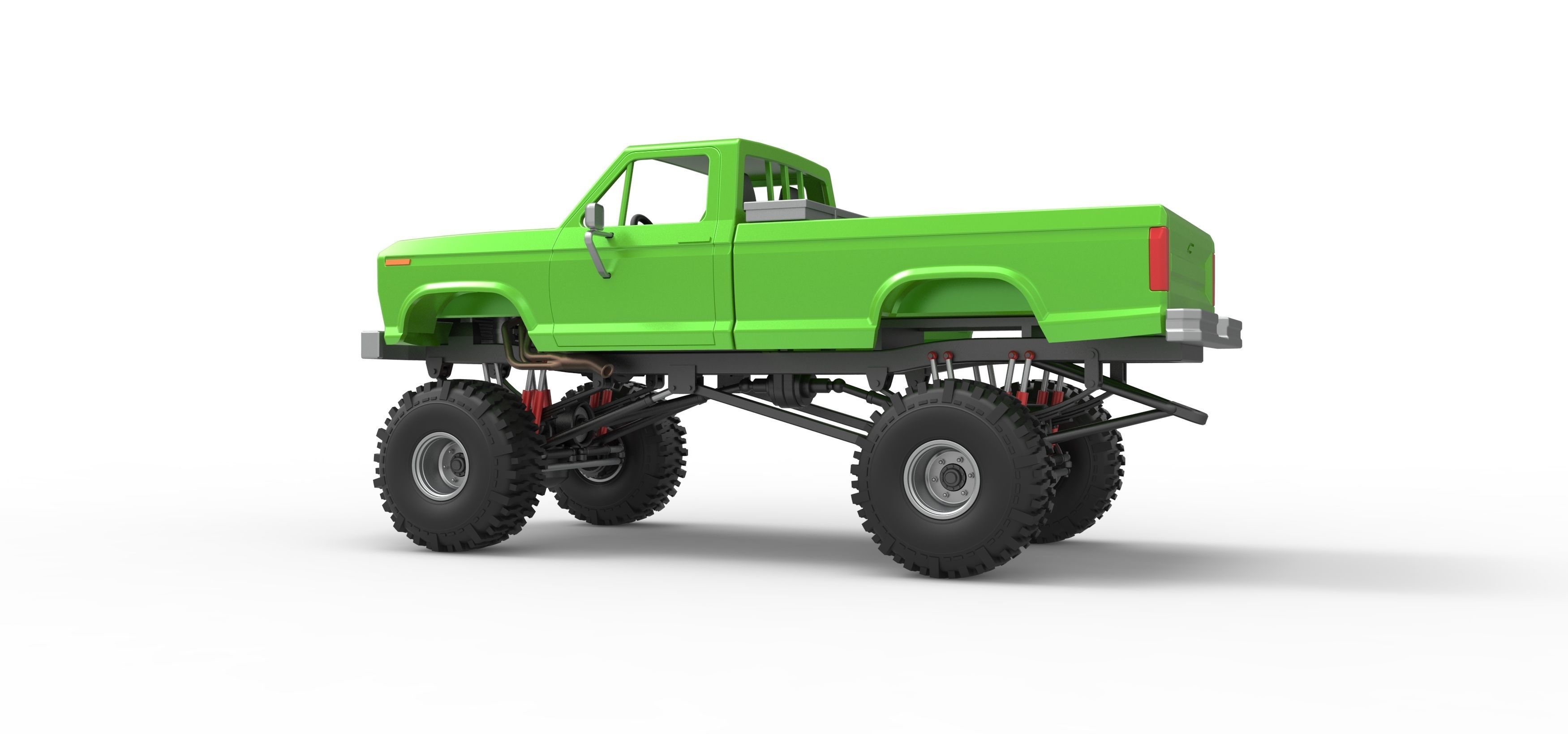 Wheel Standing Mega Truck Scale 1 to 25 3D print model_13
