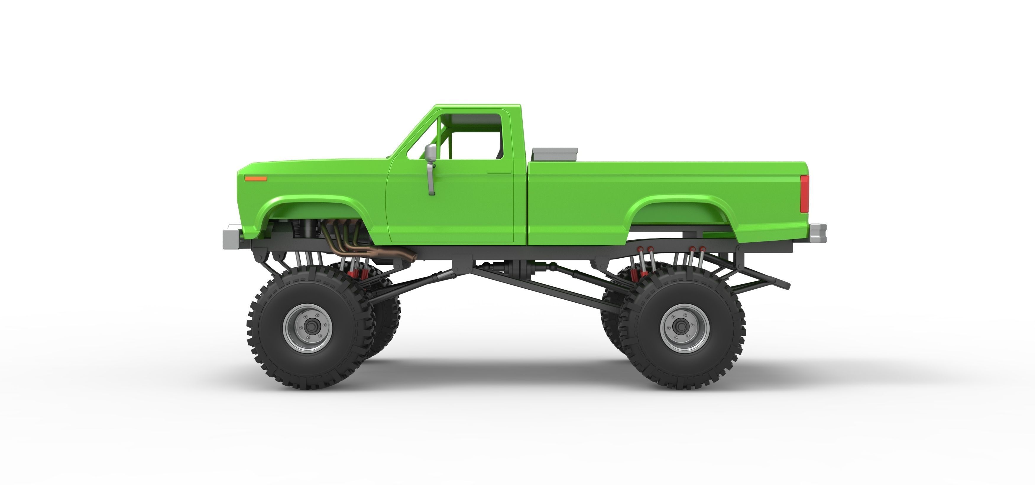 Wheel Standing Mega Truck Scale 1 to 25 3D print model_9